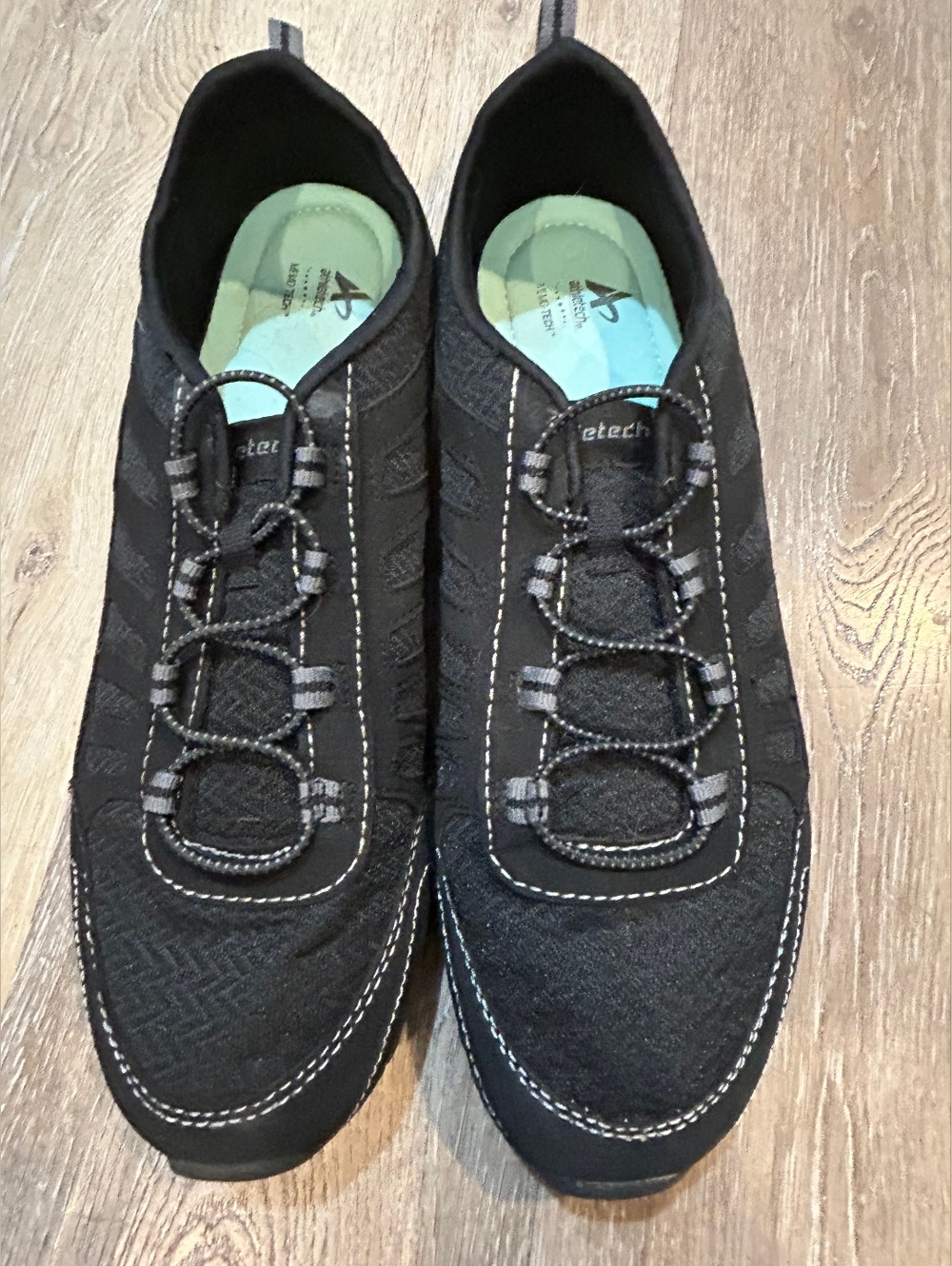 Athletech Black Memo-Tech Slip-On Sneakers In Size 10